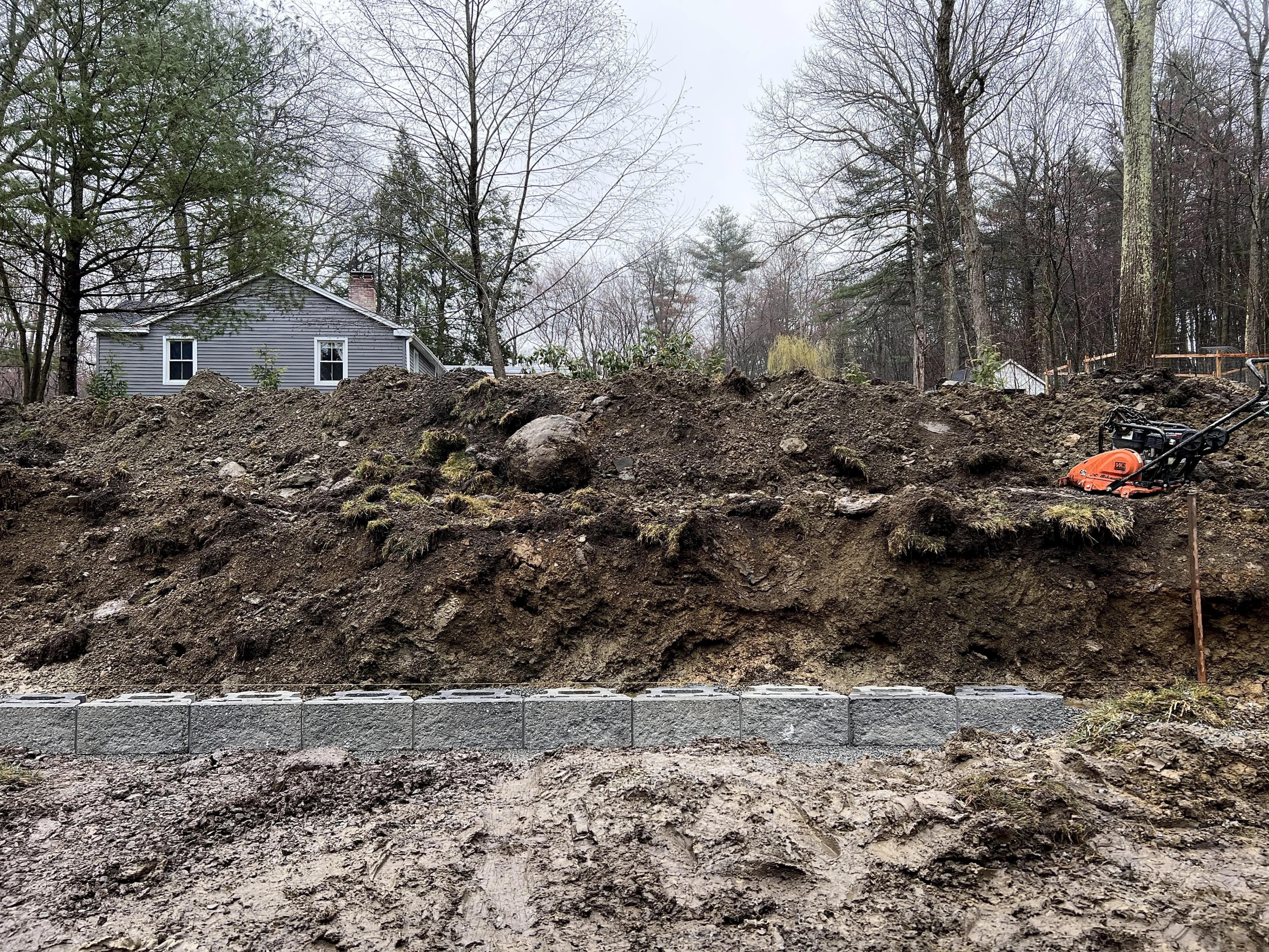 Before retaining wall transformation