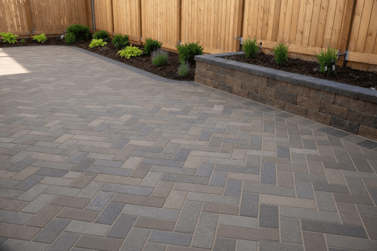Completed hardscape patio